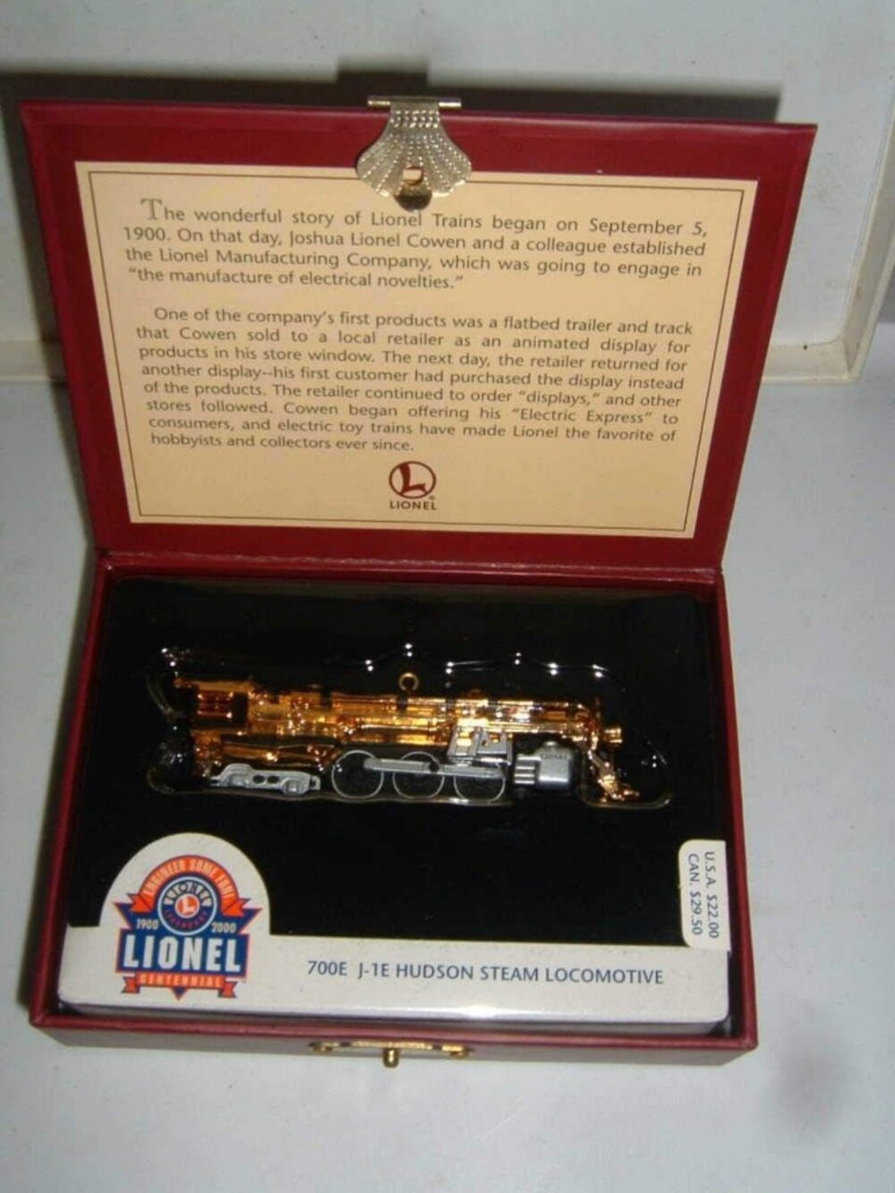 Vintage 100th Anniversary Hudson Steam Locomotive Christmas Ornament 2000